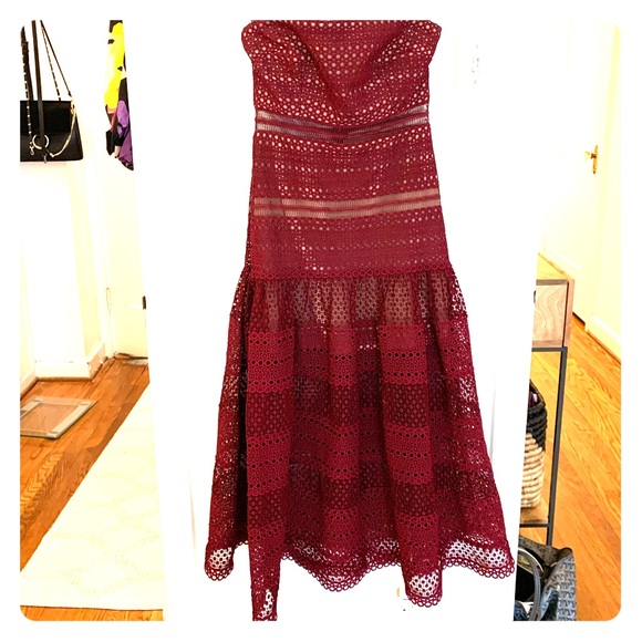 Self-Portrait | Dresses | Guipure Lace Strapless Drop Waist Midi Dress 6 | Poshmark Self-Portrait | Dresses | Guipure Lace Strapless Drop Waist Midi Dress 6 | Poshmark